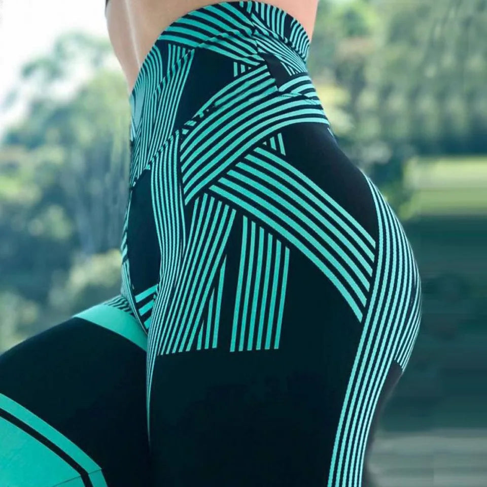 New Style Hot Sale High Waist Sport Fitness Fresh Women Yoga Pants Marble Printed Leggings