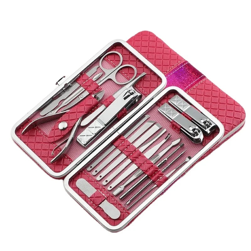 New Nail Clipper Set High-end Stainless Steel Nail Clippers Pedicure Kit -19 Pieces Set