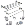 Wall Mounted Bathroom Hardware Set All Brass Towel Bar Set Includes Bar Hook Ring Pure Copper Chrome Fittings Sanitary Set