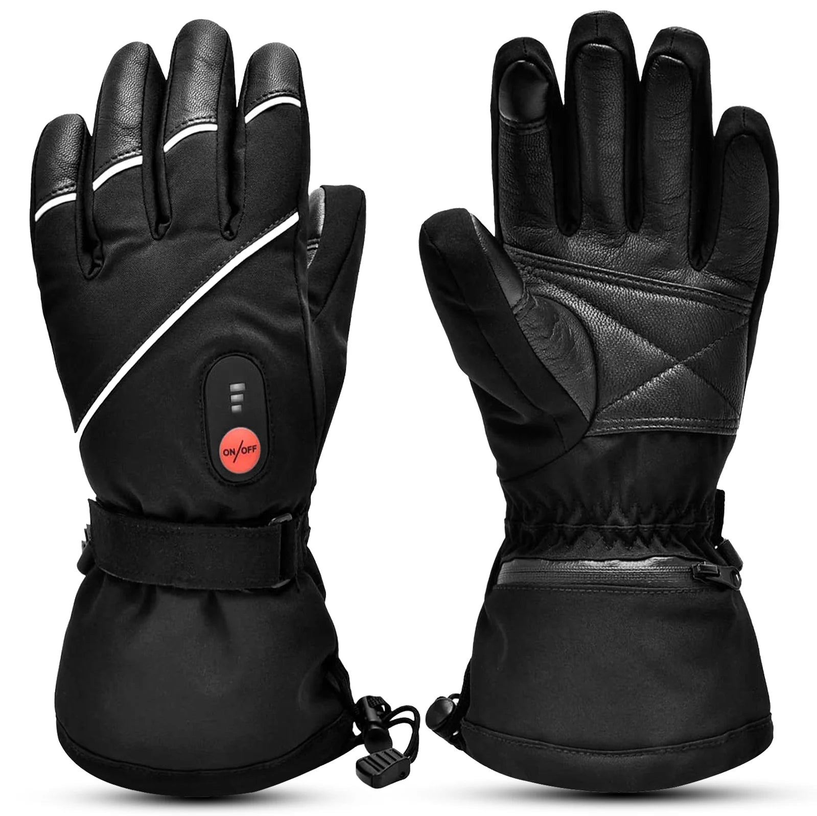 Customized Outdoor Sport Touch Screen Gloves Waterproof Winter Snowboard Rechargeable Battery Heated Ski Gloves for Cold Weathe
