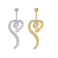 Trend Wholesale Zircon Silver Snake Stainless Steel Cute Fashion Navel Rings for Women Body Piercing Jewelry