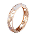 Daili 15mm Women's Classic Gold Plated Bracelets White Enamel Animal Bird Bangle for Anniversary Fashionable Zinc Alloy Bangles