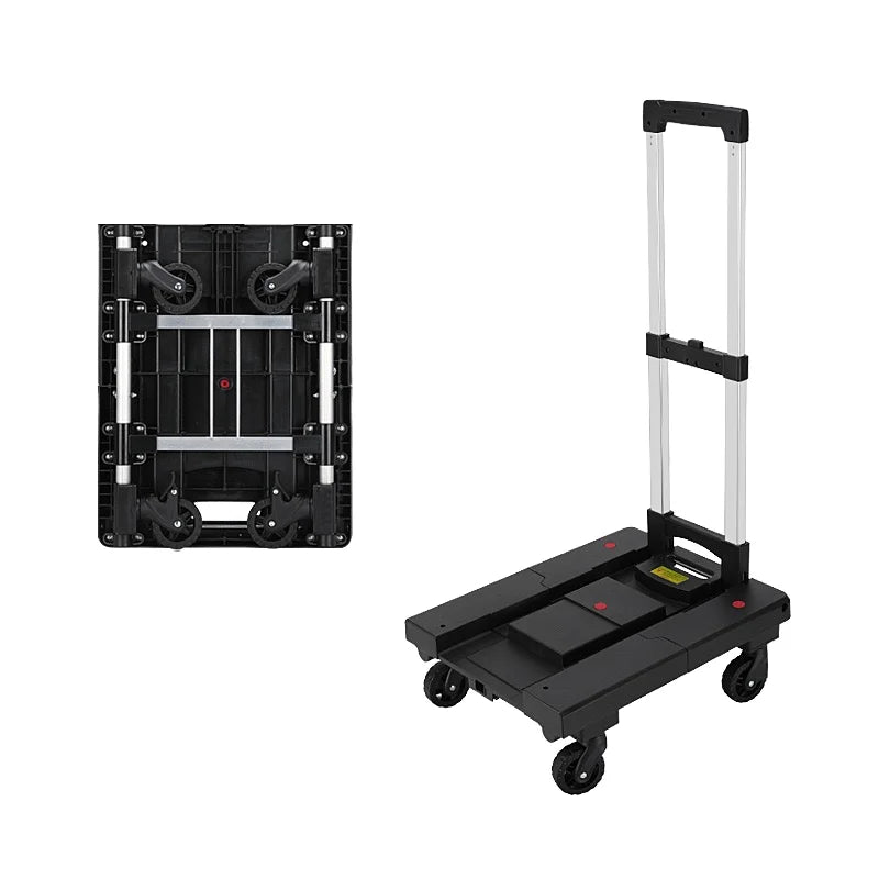 Oem Odm 2 Brake Wheel Supermarket Market Hand Carts Trolleys Utility Mini Camping Car Shopping Cart Trolley Luggage Cart