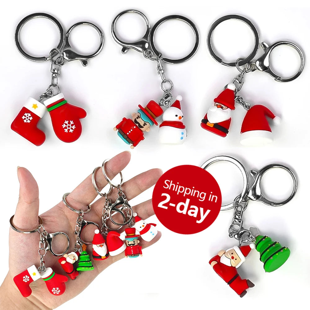New Designer Custom couple red Colorful PVC Rubber Keychain Rings cute cartoon 3D Christmas souvenirs gift keychains bulk