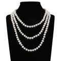 Wholesale Long 8-9mm Freshwater Pearl Necklace Classic Religious Style Wedding Party Gifts Featuring Natural White Color Diamond