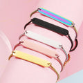 New Arrival Customized Box Chain Bar Bracelet Gift I Miss You Couple Bracelet Long Distance Bracelets Jewelry
