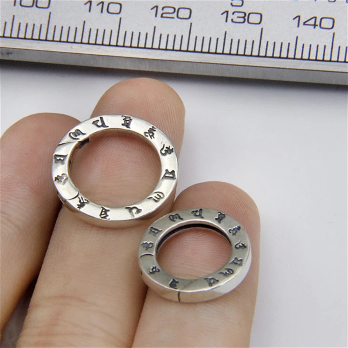 Six Character Truth Sterling Silver Fashion Round Clasp Connection Spring Ring for DIY Necklace Bracelet Jewelry Anniversary