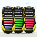 Versatile Adult Fashion Silicone Shoelaces No Binding or Tying Required Flat Design Black Card with Versatile Colors