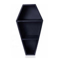 Custom Wooden Coffin Shape Wall Shelf with Decoration Handles