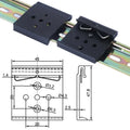 Aluminum Practical Din Rail Fixed Clamp Fasten Clip Steel Enclosure Din Rail Mount Clip Black 45wide