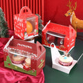 Christmas Cupcake Box With Portable for Muffin Cup Packaging Christmas Eve Apple Gift Cupcake Paper Boxes