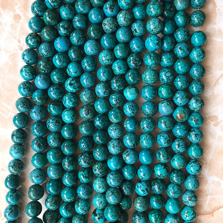TB0021 10mm Natural Green Turquoise Gemstone Loose BeadsRound Turquoise Stone Beads for Jewelry Making