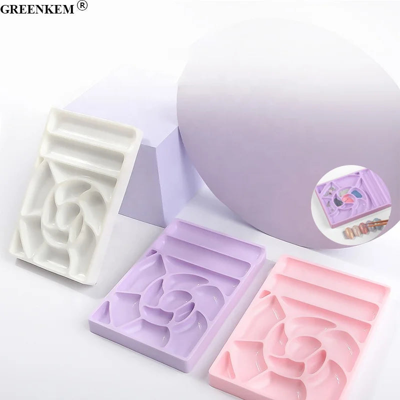 New Nail Gel Polish Palette Multi Grid Design Plastic Nail Color Display Tray Nail Polish Palette