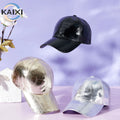 Hot Products Visor Cap 6 Panel Plain Leather Baseball Caps Fashion Shiny Baseball Caps