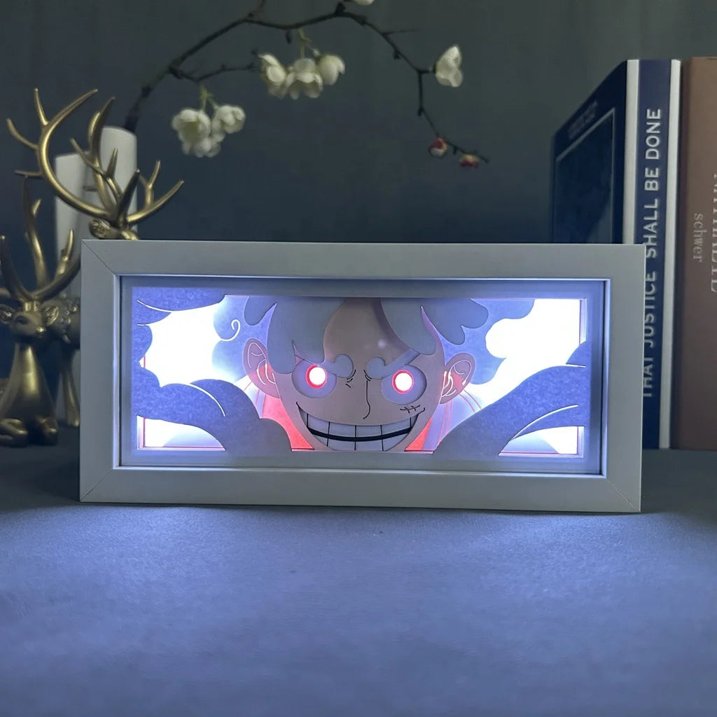 156 Designs One Pieces Nika Luffy 3d Paper Carving Lamp Dragoned Ball Goku LED Light Box Outdoor Cosplay Anime Series Craft