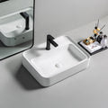 Logo Design Baskom 60cm White Ceramic Wash Basin Table Top Rectangle Art Bathroom Sink