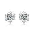 New Fashion 1 Carat Silver 925 Sterling Fancy Jewelry Moissanite Stud Earrings for Women Trendy Party Wedding Earrings Gift