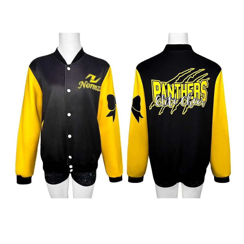 Customizable 100% Polyester Cheerleader Warmup Jacket Sublimated Cheerleading Warmup Tracksuit