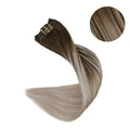 Clip in Hair Extensions Wholesale Invisible Double Drawn Virgin Brazilian Remy Hair Ombre Color Clip in Human Hair Extension
