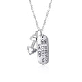 Inspirational Jewelry Engraved "She Believed She Could so She Did" Nameplate and Dumbbell Charms Necklace