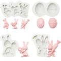 HY Easter Egg and Bunny Carrot Pattern Chocolate Cake Fondant Mold for Sugar Crafts