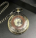 Inter-Wood Pocket Watch Retro Flip Silent Manual Mechanical Pocket Watches