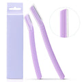 Custom LOGO 2Pcs Set Purple Micro Eyebrow Razor Make up Tool Eyebrow Trimmer Set