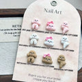 Paso Sico Cute Bear Puppy Nail Art Jewelry Resin DIY Mobile Phone Case Bow 3D Cartoon Stickers Decals Nail Drill Accessories