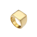 KALEN Wholesale 316L Stainless Steel 18K Gold PLated Ring Fashion Square Rings for Men