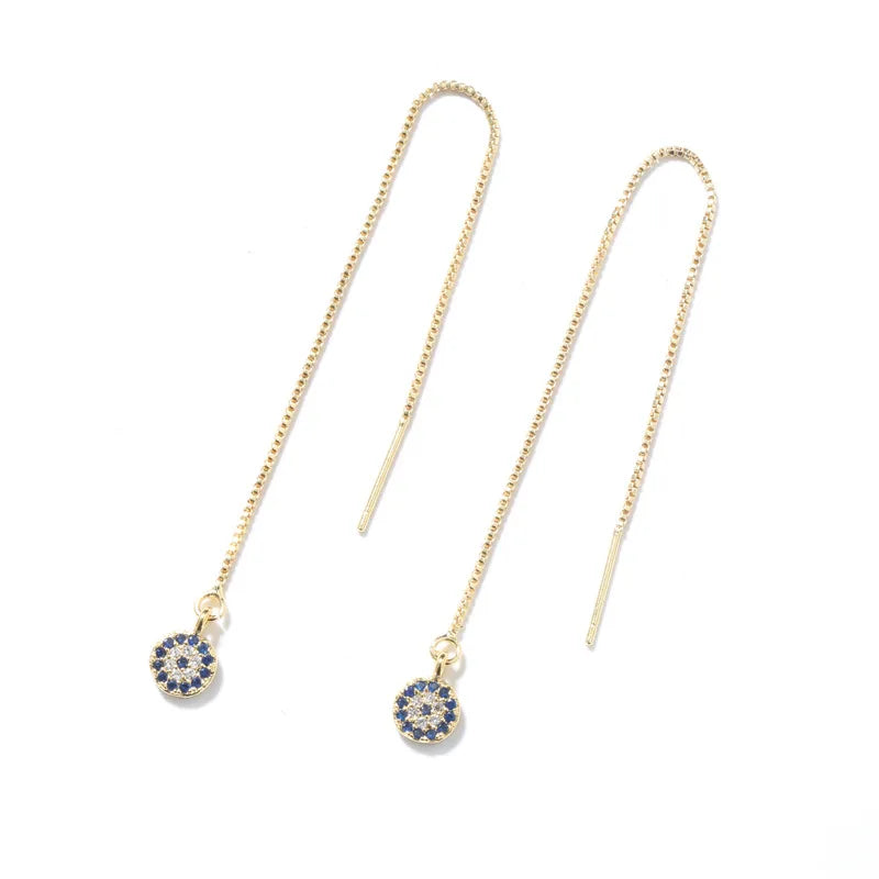REETI Hot Sale Long Evil Person Zircon 925 Sterling Silver Earrings for Women Fashion Jewelry