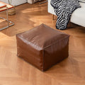 Factory Wholesale Genuine Leather Bean Bag Ottoman Modern Square Design Storage Footstool & Bench Stool Pouf for Bedroom & Hotel
