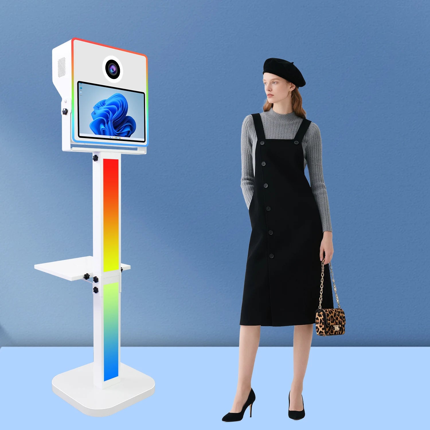 Wedding Events Selfie Photo Booth With Printer and Camera Box 15.6 Inch Touch Screen DSLR Photo Booth Machine Shell