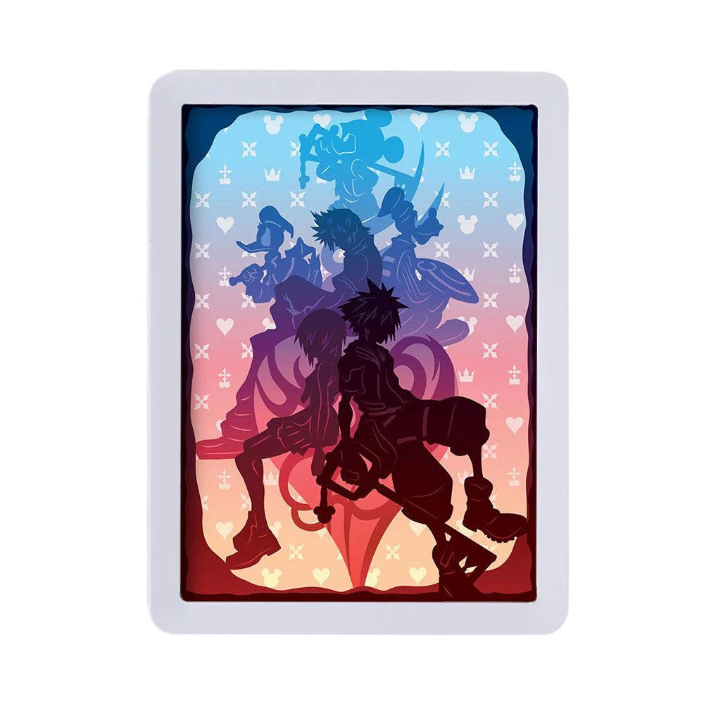 Games Kingdom Heart LED Night Light Paper Cut Light Box Custom Home Decor Lamps Birthday Gift for Boyfriend