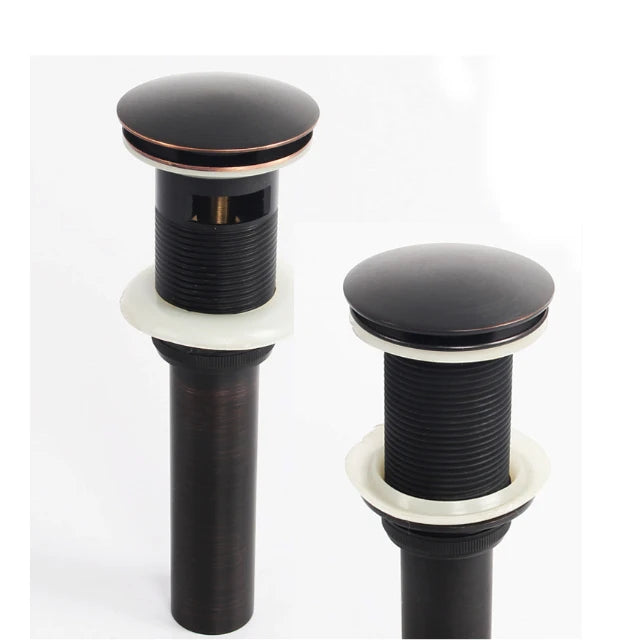Customized Bathroom Black Sink Bidet with Flip Flop with Overflow Hole 210g Brass Pop-Up Drain Stopper
