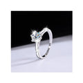 Simple Fashion S925 Sterling Silver Classic Six Claws Moissanite Woman Wedding Ring Manufacturers Direct Sales
