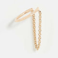 LOZRUNVE Plain Silver 925 Sterling Minimalist Ear Cuff Chain Earring 18k Gold Plated