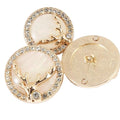 28L 36L 40L Diy Clothes Sew Accessories Round Elk Diamond-encrusted Rhinestone Opal Metal Small Coat Gold Suit Garment Buttons
