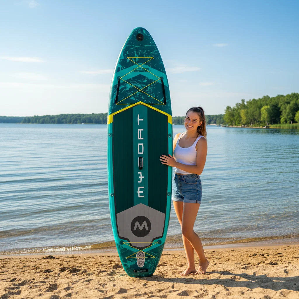 EU MYBOAT BASS HUNTER Paddle Board 11'6''x35''x6'' Inflatable Stand up Paddle Board Drop Stitch Material Fishing Paddle Board