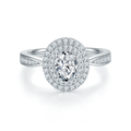 Custom Luxury 1.0Ct Moissanite Engagement Rings White Gold Plated S925 Silver Popular Fashion for Ladies' Wedding
