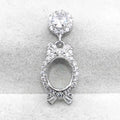 Sterling Silver 7*9mm Semi Mount Pendant Empty Frame Blank Support Setting S925 Base Holder Without Center Stone for DIY Inlay