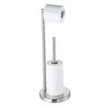 Modern Free Standing Double Rod Stainless Steel Toilet Paper Holder with Storage Free Standing Bathroom Tissue Rack