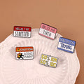 Dialogue Slogan Enamel Pins Hello I Am Stressed Tired Trying Relieve Stress Brooches on Clothes Gift for Woman Friend Jewelry