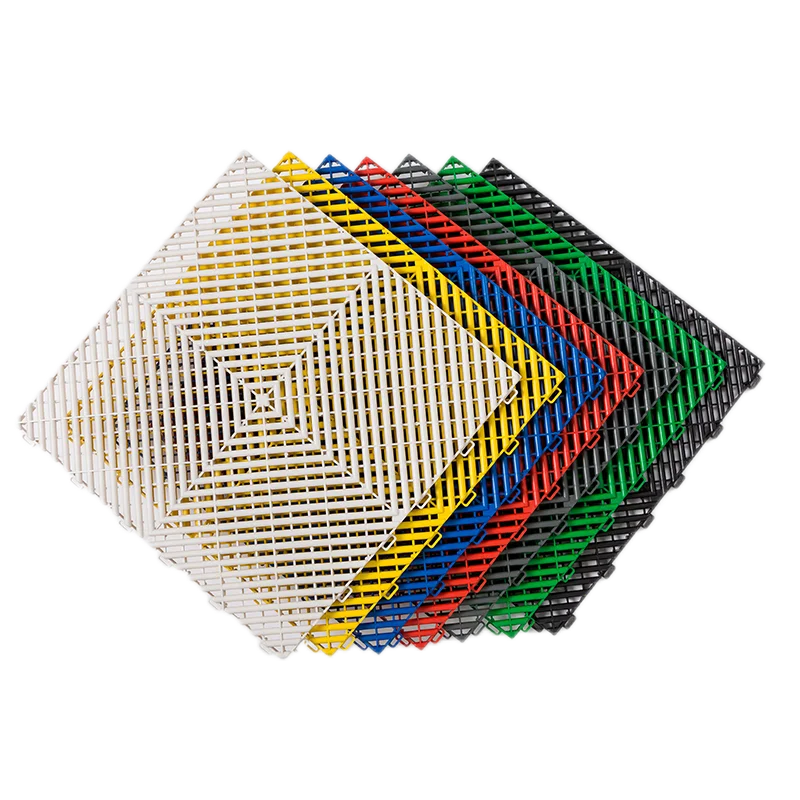 40x40x1.8cm Garage Floor Plastic Splicing Grille Mats Car Beauty 4S Shop Car Wash Floor Square Drain Grid Mat for Wash Used Car