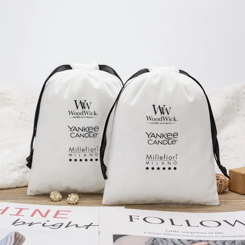 Drawstring Jewlery Bags Custom Logo Velvet Jewelry Packaging Draw String Gift Bags With Logo Luxury Velvet Pouch With Logo