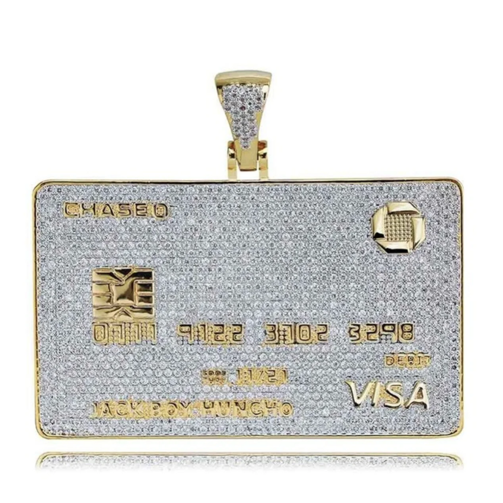 2019 Iced Out Jewelry Factory Direct Credit Card Design Pendant Bank Card All Bling Handmade Zircon Exaggerated Street Pendant