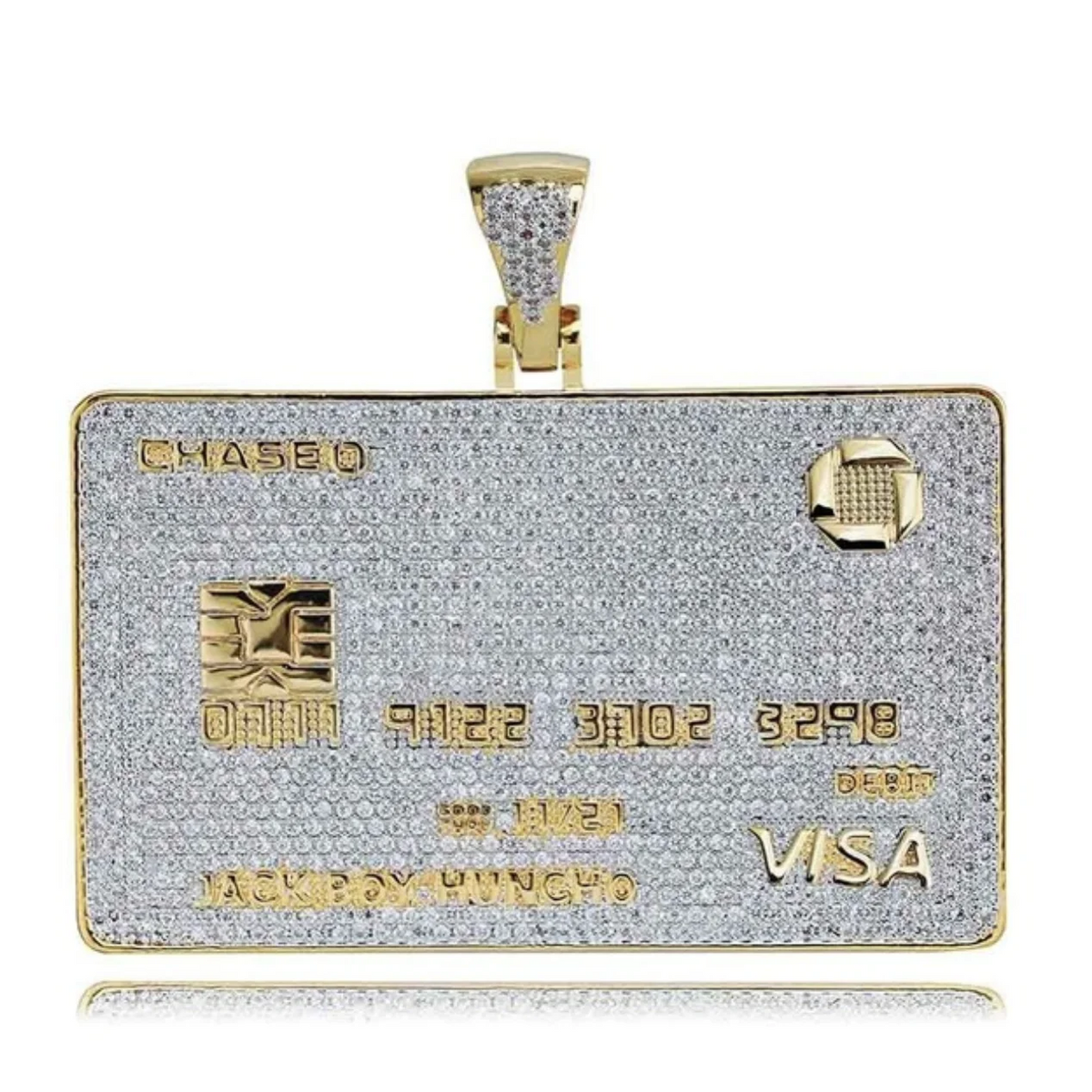 2019 Iced Out Jewelry Factory Direct Credit Card Design Pendant Bank Card All Bling Handmade Zircon Exaggerated Street Pendant MegaBDM