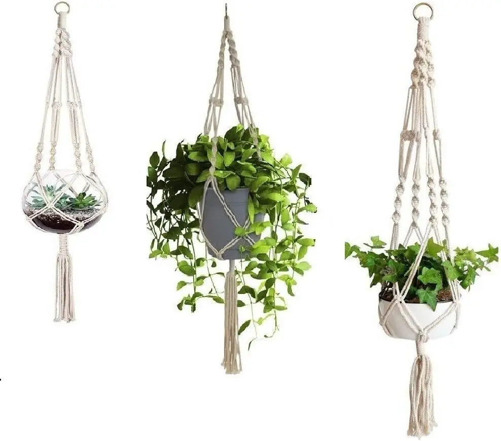 Shelf Hanging Planter Indoor Outdoor Cotton Rope Flower Pot Hangers Boho Macrame Plant Hangers for DIY Home Decor