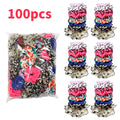 Cheapest Top Quality 100 Pcs / Bag Womens Printed Satin Elastic Hair Ties Bands Large Hair Scrunchies Hair Accessories Ponytail