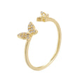 Light Luxury Zircon Butterflies Rings 925 Sterling Silver Fine Jewelry Charm butterfly Open Adjustable Ring