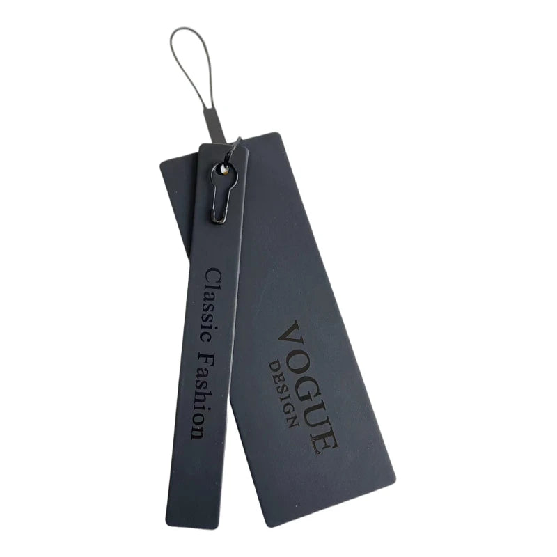 Low MOQ Custom ECO Recyclable Luxury logo With String Rope Swing Tag Embossed Black UV Printing Paper hang Tag for Clothing